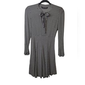 ZARA Woman Women's Black White Polka Dot Flared Dress Size XS